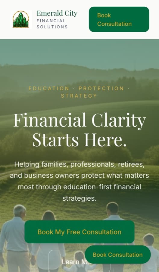 Emerald City Financial Solutions on a phone