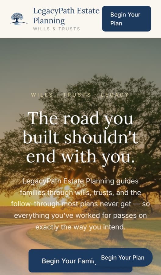 LegacyPath Estate Planning on a phone